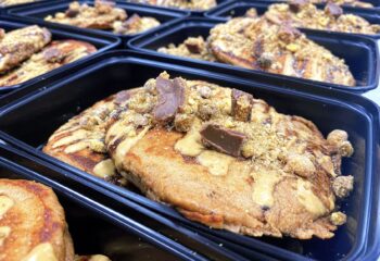 Chocolate Peanut Butter Reese's Protein Pancakes