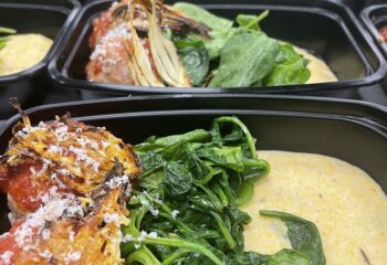 Hot Italian Turkey Meatballs with Herb Polenta