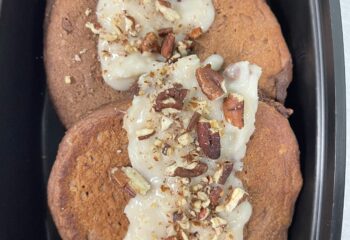 German Chocolate Protein Pancakes